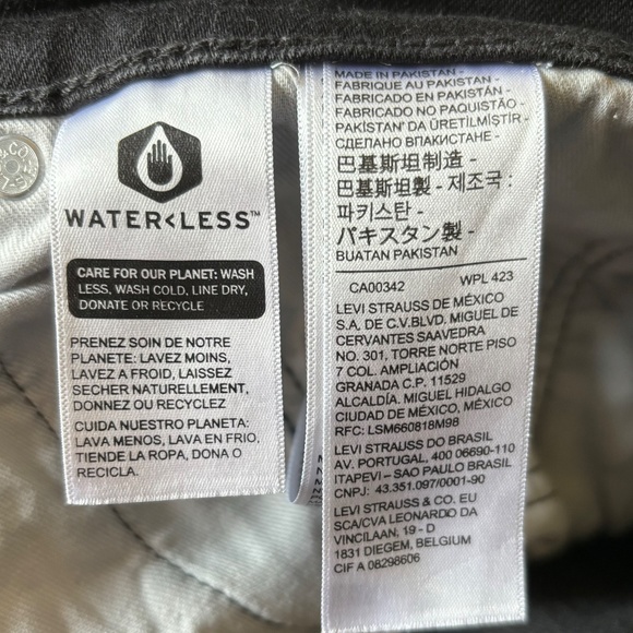 Levi's 512 Slim Taper Jeans Black Denim Stretch Men's 36x32 (actual 31" inseam) - Picture 6 of 9